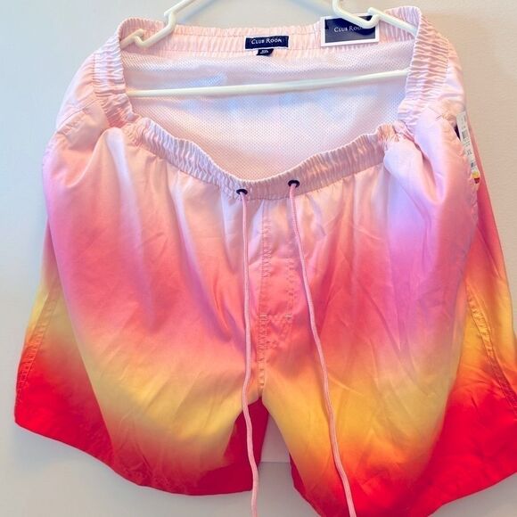 Club Room Mens Kenji Ombre Swim Trunks Pink Combo XXL, men’s short - Picture 7 of 9
